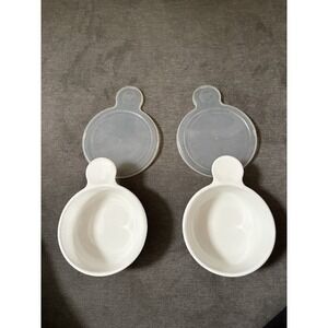 Set of 2 Vintage Corning Ware Grab-It bowls With Glass Lids Very Clean
